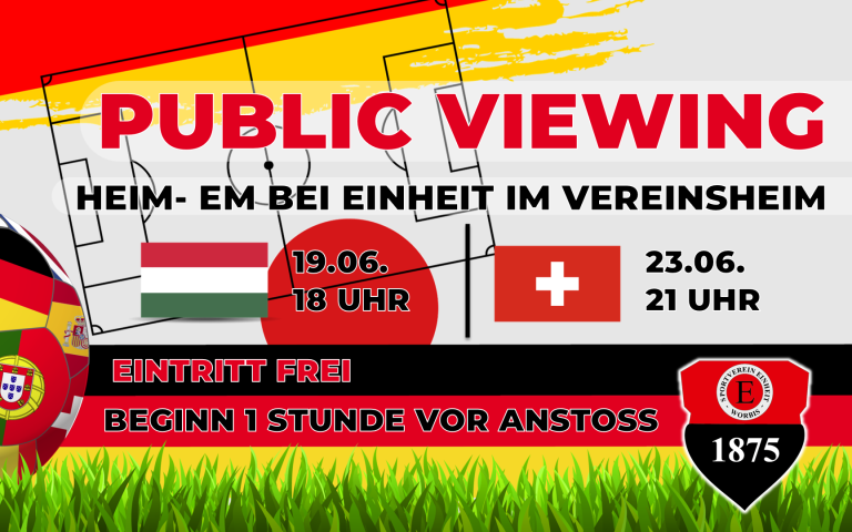 🎉Public Viewing im Vereinsheim von SV Einheit 1875 Worbis!