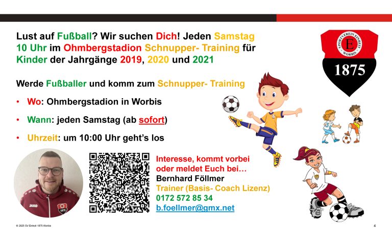 Lust auf Fußball? Dann komm vorbei!